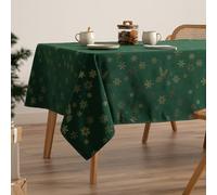 GAMUSI Nappe de Noël Jacquard Fil doré pour Table à Manger rectangulaire décoration de Noël 140 x 240 cm Couleur Verte