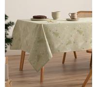 GAMUSI Nappe de Noël Jacquard Fil doré pour Table à Manger rectangulaire décoration de Noël 140 x 300 cm Couleur Vert/Or