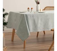 GAMUSI Nappe de Noël Jacquard Fil doré pour Table à Manger rectangulaire décoration de Noël 140 x 350 cm Couleur Eau/Argent