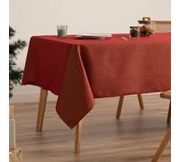 GAMUSI Nappe de Noël Unie en Fil doré pour Table à Manger rectangulaire décoration de Noël 140 x 200 cm Couleur Rouge