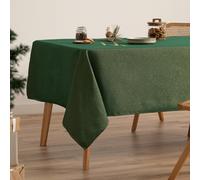 GAMUSI Nappe de Noël Unie en Fil doré pour Table à Manger rectangulaire décoration de Noël 140 x 240 cm Couleur Verte