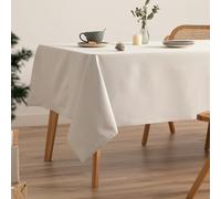GAMUSI Nappe de Noël Unie en Fil doré pour Table à Manger rectangulaire décoration de Noël 140 x 240 cm Couleur Gris âme/Argent