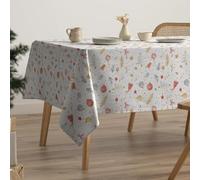 GAMUSI Nappe Noel rectangulaire Anti-Taches étoiles et Boules de Noël 160x300 cm