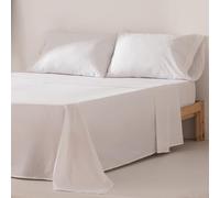 GAMUSI Parure de lit 3 pièces respirante et douce 100 % coton 90 x 190/200 cm Blanc