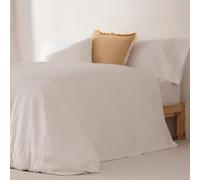 GAMUSI Parure de lit pour lit de 80/90 cm - 100% Coton - Housse de Couette de 150 x 220 cm et taie d'oreiller - Respirant et Doux - Blanc