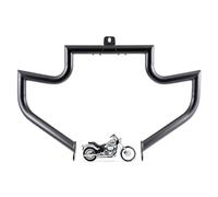 Gamyipp Barre de protection moteur 3,8 cm pour Harley Davidson Softail FL Deluxe Fat Boy Slim Heritage Springer Classic Cross Bones 2000-2017 (Noir)