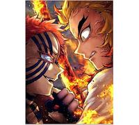 GAMZE demon slayer coffret 5D Diamond Painting Kit pour Adulte, DIY Strass Complet Diamant Peinture Set pour Enfants, Ronde Pierre Diamond Art pour Accueil/Décor/Noël(30x40cm)