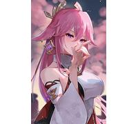 GAMZE Genshin Impact Manga 5D Diamond Painting Kit pour Adulte, DIY Strass Complet Diamant Peinture Set pour Enfants, Ronde Pierre Diamond Art pour Accueil/Décor/Noël(30x40cm)