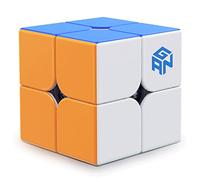 GAN 251 V2 Speed Cube 2x2, Mini Cube de Vitesse sans Autocollant 51mm | Magic Puzzle Cube avec GES+/Numérique IPG en Forme d'Aile/Poids Léger 47g, Cadeau Jouet pour Enfant Adulte Débutant