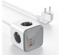 Gan 33W Rallonge Multiprise Usb C Et 4 Sortie Ac Et 3 Ports Usb, Prise Multiple 4000W 16A, Parafoudre Surtension, 4 Prises, 2 Type-C, Rallonge Electrique 2M Pour Maison, Bureau, Bl[DYB983451]