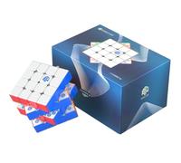 GAN 460 M V2 UV 4x4 Cube Puzzle Stickerless | Gans 460M UV 4x4x4 Speed Puzzle Magnétique | GAN460 V2 Cube (Version Magnétique, Stickerless)