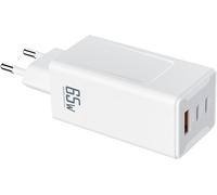Gan 65W Usb-C Charger, 3 Port Fast Pd Compact Usb-C Charger For Macbook Pro/Air, Iphone 16/15/14, Ipad Pro/Air, Galaxy, Steam Deck, Dell Xps 13 And Other Tablets (White, No Cable)
