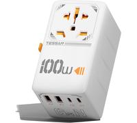 Gan Adaptateur Pr Universelle, Charge Rapide 100W, Chargeur Universel De Voyage Avec 2 Usb C Et 2 Usb A, Adaptateur Internationale Vers Angla Usa Japon Australie Thailande[H1505]