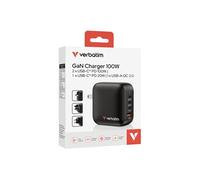Verbatim Mini Gan Charger 100w Universale Nero Ac Ricarica Rapida Interno
