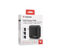 Verbatim Mini Gan Charger 165w Universale Nero Ac Ricarica Rapida Interno