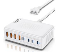 GaN III Bloc de charge rapide USB C 200 W à 8 ports pour ordinateur portable compatible avec tous les MacBook Pro/Air/iPad, DELL, iPhone/1716/15/14/13/Pro Max/Galaxy Pixel Series