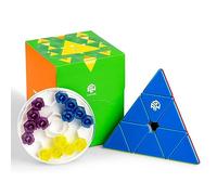 GAN Pyraminx 60 Magnets, Speed Magnetic Pyramid Puzzle Stickerless Triangle Cube GES+(UV Coated,Enhanced)