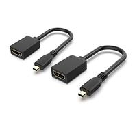 GANA Adaptateur Micro HDMI vers HDMI, Micro HDMI mâle/Femelle câble, Soutien 4K/3D des caméras d'action, Caméras digitales, enregistreurs vidéo etc.