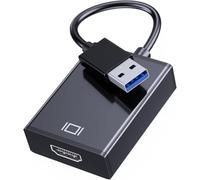 GANA Adaptateur USB vers HDMI, USB 3.0/2.0 vers HDMI audio vidéo, convertisseur de câble graphique vidéo HD 1080p pour PC, ordinateur portable HDTV TV compatible avec Windows XP/10/8/7-Noir