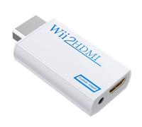 GANA Adaptateur Wii vers HDMI, Wii vers HDMI Convertisseur connecteur avec 1080p/720p Sortie Vidéo et Audio de 3,5 mm - Prise en Charge Tous Les Modes d'affichage Wii (Blanc)