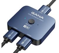 GANA Commutateur HDMI 2.1, répartiteur HDMI 8K 2 en 1, prend en charge 4K @ 120 Hz, 8K @ 60 Hz, hub HDMI bidirectionnel en aluminium 48 Gbit/s ultra HD compatible avec PS5/4, Xbox, Roku, Apple TV,