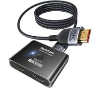 GANA Commutateur HDMI 2.1, répartiteur HDMI bidirectionnel Ultra HD 8K prenant en charge 4K @ 120 Hz, 8K @ 60 Hz 【avec câble HDMI de 1,2 m), sélecteur HDMI en aluminium pour PS5/PS4, Xbox, Roku, TV