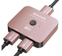 GANA Commutateur HDMI 2.1, Switch HDMI 8K 2 en 1 Sortie, Prend en Charge 4K @ 120 Hz, 8K @ 60 Hz,Compatible avec PS5/4, Xbox, Roku, Apple TV, Fire Stick,Pink