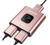 GANA Commutateur HDMI bidirectionnel 4K @ 60 Hz, en Aluminium 2 en 1 Sortie, hub HDMI Manuel Compatible avec Xbox PS5/4/3 Lecteur Blu-Ray Fire Stick Roku