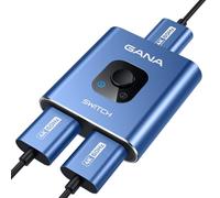GANA Commutateur HDMI bidirectionnel 4K @ 60 Hz, en Aluminium 2 en 1 Sortie, hub HDMI Manuel Compatible avec Xbox PS5/4/3 Lecteur Blu-Ray Fire Stick Roku, Noir (Prend en Charge 1 écran à la Fois)