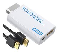 GANA Adaptateur convertisseur Wii vers HDMI pour connecter une console Wii à un écran HDMI en sortie vidéo 1080p avec audio de 3,5 mm, prend en charge tous les modes d'affichage Wii Blanc