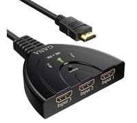 GANA Multiprise HDMI Switch 3 Entrée 1 Sortie Commutateur HDMI 4K avec Câble Haute Vitesse, Compatible avec TV, Roku, Fire TV Stick, Xbox, PS5, PS4, Blu-Ray, PC