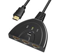 GANA Switch HDMI 3 en 1 - Commutateur Compact 3 Entrées 1 Sortie, Compatible 4K/3D, Plug & Play, Idéal pour Salon Gamer et Home Cinéma
