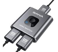 GANA Switch HDMI 4K 60Hz - Commutateur Bidirectionnel Aluminium 2 Entrées 1 Sortie / 1 Entrée 2 Sorties - Plug & Play, Compatible PS 5/4, Series X/S, PC (sans Affichage Simultané)