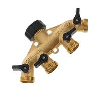 GANAZONO 1 Ensemble Distributeur Eau Laiton Ensemble de Répartiteur de Tuyau de Jardin pour Irrigation Extérieure Adaptateur Polyvalent pour Robinet et Tuyaux Arrosage