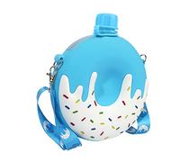 GANAZONO 1 Pièce Bouteille Eau pour Garçon Fille Forme de Donut Bouteille Portable Silicone Pratique pour Sorties Voyage avec Sangle Confortable et Couvercle de Protection