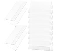 GANAZONO 10 Pièces Chevalet Porte Nom en Plastique Pet Transparent de V, Double Face, Résistant Déformation, pour Réunions et Affichage Table Minimaliste Élégant