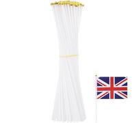 GANAZONO 100 Mâts de Drapeau Portatifs en Plastique 38 CM Kit de Mât de Drapeau Décoratif pour Fêtes et Événements Ensemble de 100 Pièces pour Drapeaux Nationaux et Portables