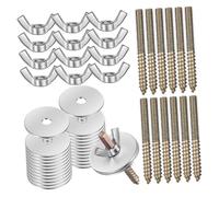 GANAZONO 12 Ensembles Kit de Supports pour Perchoirs Oiseaux avec Vis et Rondelles Accessoires Robustes pour Plateforme de Cage à Oiseaux Facile et Stable