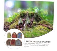 GANAZONO 12 Pièces Miniature Fairy Doors Set Wooden Tiny Scene Decor for Garden and Fairy House Small Outdoor Decoration