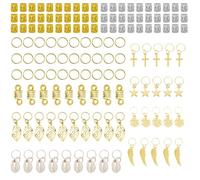 GANAZONO 140 Pièces de Manchettes Métalliques Ajourées pour Dreadlocks Tubes et Anneaux pour Tresses Accessoires Cheveux Décoratifs Légers pour Coiffure et Personnalisation Usage