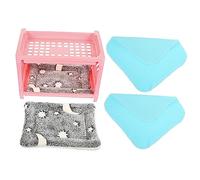 GANAZONO 1ensemble Lit pour Rongeurs Maison Hamster Multifonctionnelle Lit Chinchilla Et Accessoire pour Petits Animaux Confort Optimal Et De Nettoyage Rose