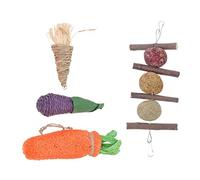 GANAZONO 1ensemble Set De Jouets à Mâcher pour Petits Animaux Jouet à Grincer pour Hamster Et Lapin Accessoire De Santé pour Rongeurs Amusant Et Naturel