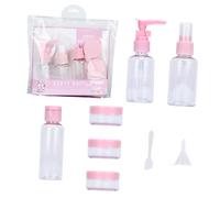 GANAZONO 2 ensembles Set de Bouteilles de Voyage Rose Transparentes Flacons Pompe et Spray Réutilisables Étanches pour Lotion Shampooing Crème Cosmétiques Distributeurs Vides Portables