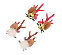 GANAZONO 2 Paires Barrettes Cerf avec Corne de Cerf Pelucheuse Pinces à Cheveux pour Noël Accessoires Déguisement Cosplay Fêtes Femme Fille