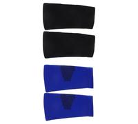 GANAZONO 2 Paires Manchons de Compression pour Garçon Fille Coudières Respirantes et Élastiques Protection Sportive pour Basketball Tennis et Haltérophilie Lot de Bleu et Noir