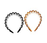 GANAZONO 2 Pièces Bandeau Plastique à Dents de Requin de Accessoire de Coiffure Bandeau Large Forme de Couronne Noir et pour Occasions Spéciales