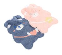 GANAZONO 2 pièces Bouillotte Main Cartoon Eau Chaude Injection Sûre Chauffant Mains Portable Hiver Motif Ours Texture Antidérapante Longue Conservation Chaleur Cadeau Couleur Aléatoire