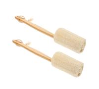 GANAZONO 2 pièces Brosse Exfoliante Loofah avec Long Manche pour Bain Accessoire Bain Multifonction pour Gommage Corps Massage Doux et Nettoyage Dos