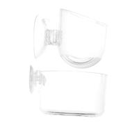 GANAZONO 2 pièces Feeder Bowl Acrylic Shrimp Dish with Suction Cup Small Fish Tank Feeder for Food and Moss Holder Suspended Design for Water Quality Protection and Easy Aquarium