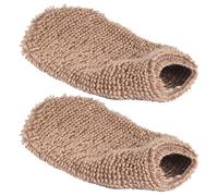 GANAZONO 2 Pièces Moufles Exfoliantes de Bain en Masse Végétale Marron Réutilisables pour Exfoliation Douce la Peau Lors du Bain